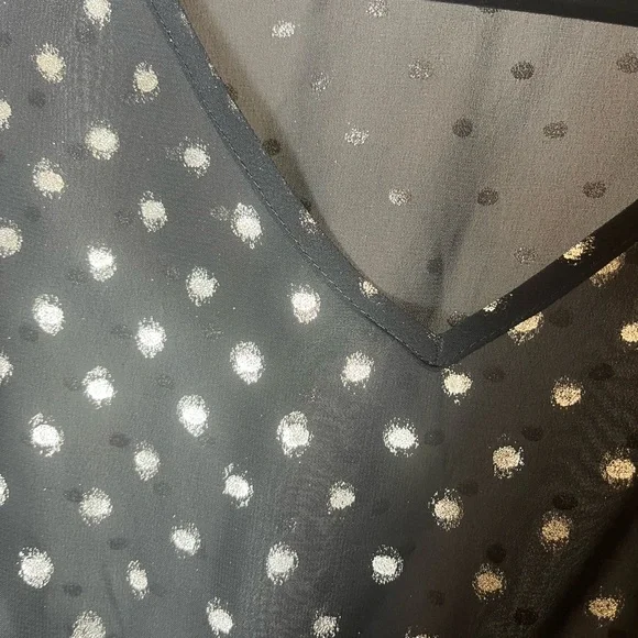 Aqua Black Gold Dotted Belted Dress - Picture 7 of 8